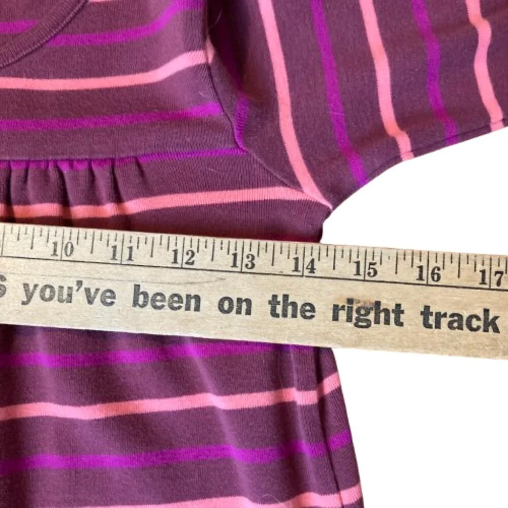 Hanna Andersson Classic Play Dress LS Striped Soft Cotton Knit, sz 120, sz 6 - 7